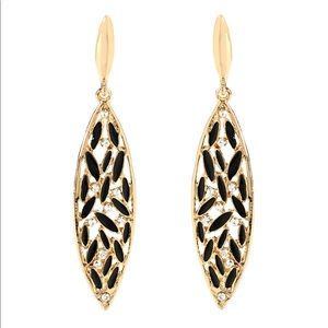 Amrita Singh Black and Gold Dangle Earrings